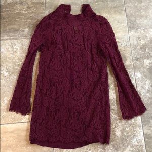 Maroon Lace Dress